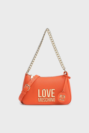 Love Moschino - Love Moschino Logolu Çıkarılabilir Uzatma Askılı Bayan Çanta JC4108PP1GLI0450 TURUNCU