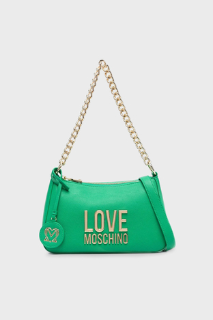 Love Moschino - Love Moschino Logolu Çıkarılabilir Uzatma Askılı Bayan Çanta JC4108PP1GLI0801 YEŞİL