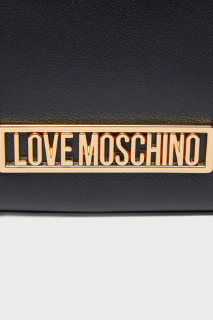 Love Moschino - Love Moschino Logolu Çıkarılabilir Uzatma Askılı Deri Bayan Çanta JC4148PP1IL1200A SİYAH (1)