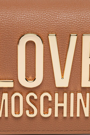 Love Moschino - Love Moschino Logolu Çıkarılabilir Zincir Askılı Mini Bayan Çanta JC5610PP1HLI0201 TABA (1)
