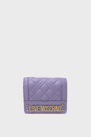 Love Moschino - Love Moschino Logolu Çok Bölmeli Kapitone Bayan Cüzdan JC5601PP0GLA0651 LİLA