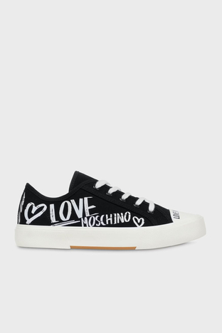 Love Moschino - Love Moschino Logolu Kanvas Sneaker Bayan Ayakkabı JA15112G1IJP0000 SİYAH