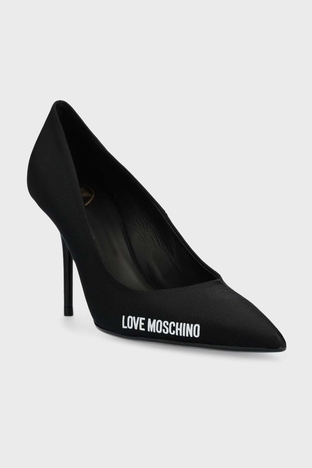 Love Moschino - Love Moschino Logolu Sivri Burun Topuklu Bayan Ayakkabı JA10089G0GIM0000 SİYAH (1)