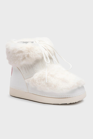 Love Moschino - Love Moschino Logolu Suni Kürklü Bayan Kar Botu JA24432G0FIT2100 BEYAZ (1)