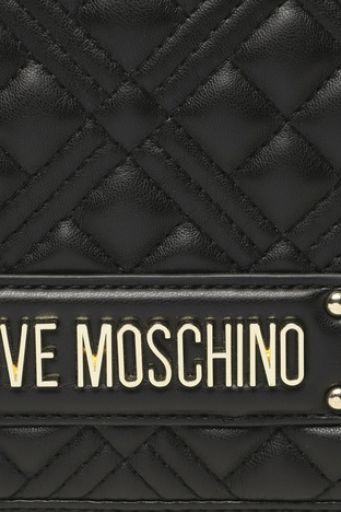 Love Moschino - Love Moschino Logolu Suya Dayanıklı Ayarlanabilir Çapraz Omuz Askılı Bayan Çanta JC4062PP1HLA0000 SİYAH (1)
