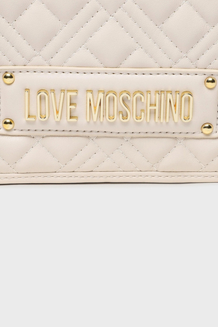 Love Moschino - Love Moschino Logolu Suya Dayanıklı Ayarlanabilir Çapraz Omuz Askılı Bayan Çanta JC4062PP1HLA0110 EKRU (1)
