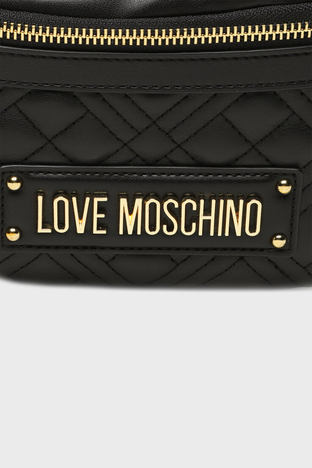 Love Moschino - Love Moschino Logolu Tokalı Ayarlanabilir Kemerli Bayan Bel Çantası JC4003PP1HLA0000 SİYAH (1)