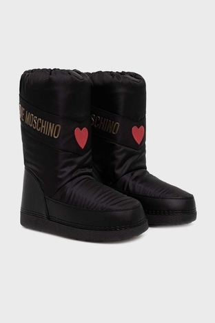 Love Moschino - Love Moschino Logolu Yalıtımlı Su Geçirmez Soğuğa Karşı Dayanıklı Bayan Kar Botu JA24032G0HISY000 SİYAH (1)