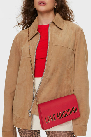 Love Moschino - Love Moschino Logolu Zincir Askılı Bayan Çanta JC4103PP1LKD0500 KIRMIZI (1)