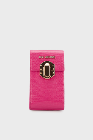 Love Moschino - Love Moschino Logolu Zincir Askılı Bayan Telefon Çantası JC5727PP0GKU0604 FUŞYA
