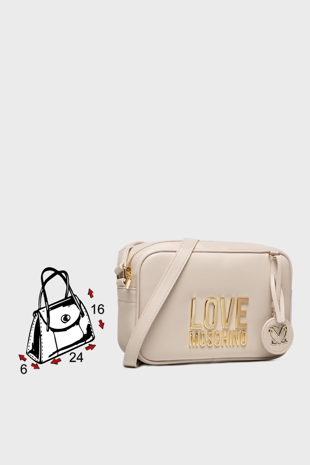 Love Moschino Marka Logolu Ayarlanabilir Omuz Askılı Bayan Çanta JC4107PP1ELJ010A BEJ