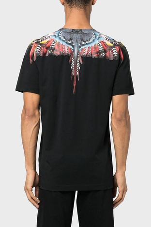 Marcelo Burlon - Marcelo Burlon Pamuklu Regular Fit Bisiklet Yaka Erkek T Shirt CMAA018S23JER0021025 SİYAH (1)