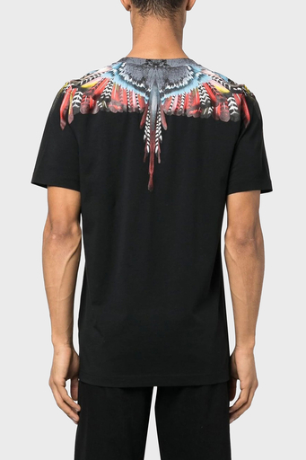 Marcelo Burlon Pamuklu Regular Fit Bisiklet Yaka Erkek T Shirt CMAA018S23JER0021025 SİYAH