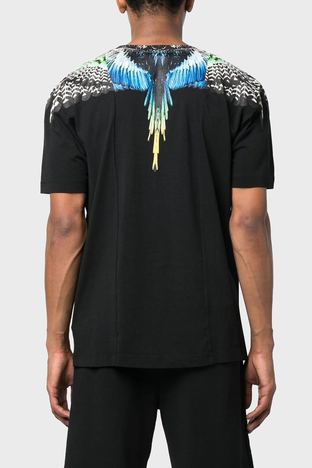 Marcelo Burlon - Marcelo Burlon Pamuklu Regular Fit Bisiklet Yaka Erkek T Shirt CMAA018S23JER0061009 SİYAH (1)