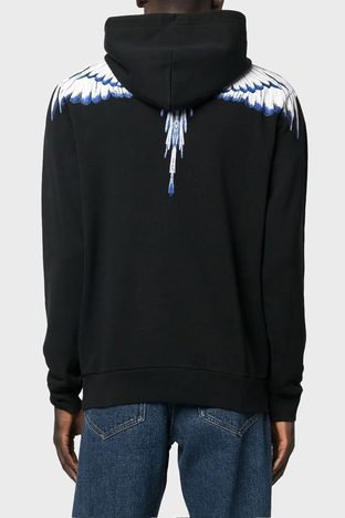 Marcelo Burlon - Marcelo Burlon Pamuklu Regular Fit Kapüşonlu Erkek Sweat CMBB007C99FLE0011001 SİYAH (1)