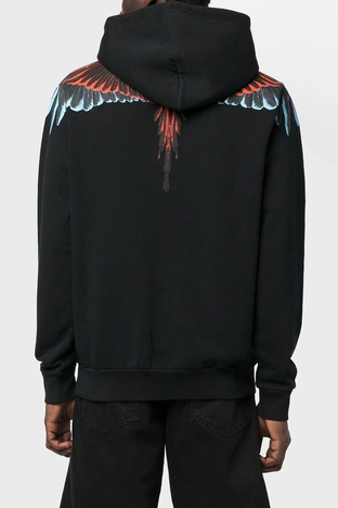 Marcelo Burlon - Marcelo Burlon Pamuklu Regular Fit Kapüşonlu Erkek Sweat CMBB007F22FLE0011020 SİYAH (1)