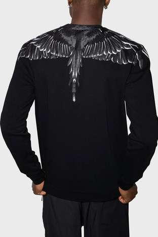 Marcelo Burlon - Marcelo Burlon Pamuklu Relaxed Fit Bisiklet Yaka Erkek Sweat CMBA009C99FLE0011010 SİYAH (1)