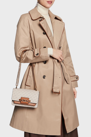 Michael Kors - Michael Kors Logolu Zincir Askılı Heather Bayan Çanta 32S2G7HC0B 149 VANİLYA (1)