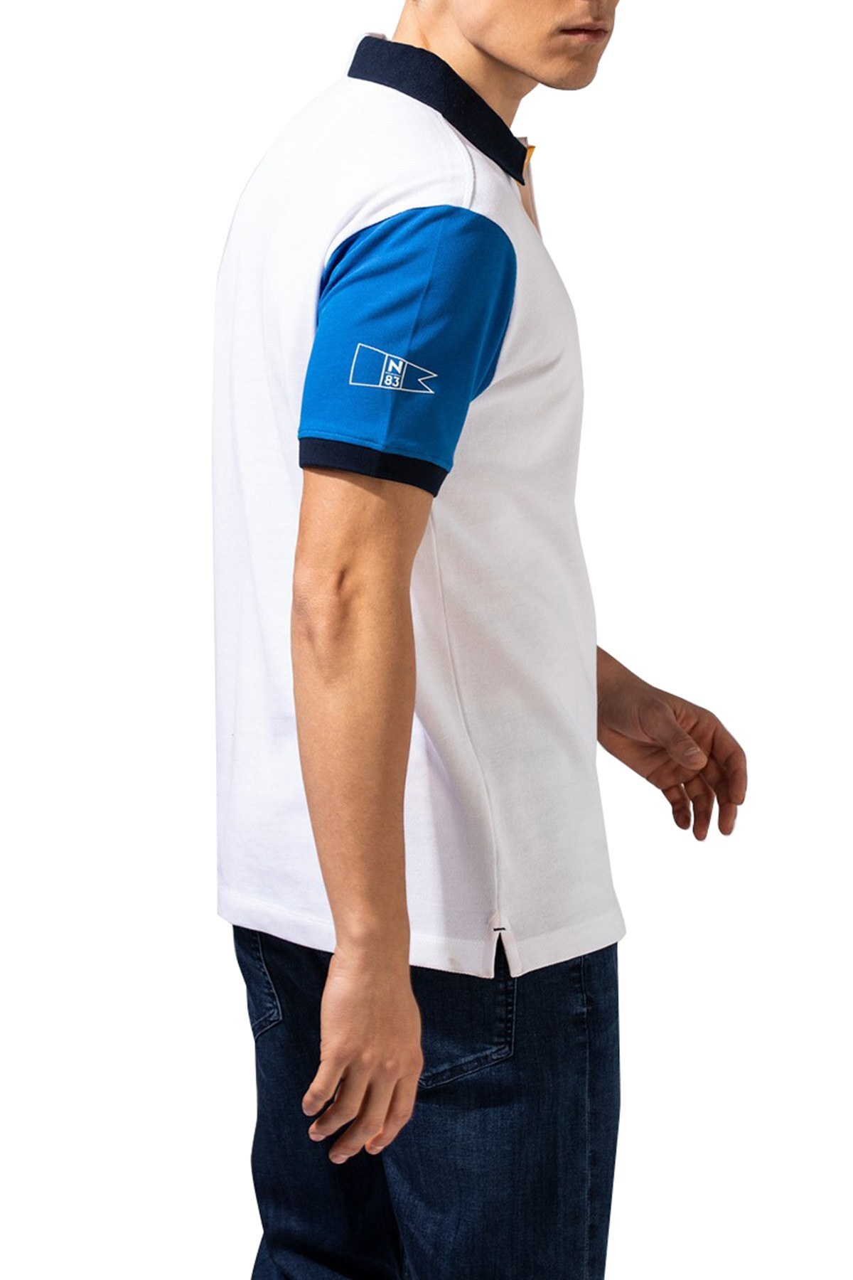 Nautica % 100 Pamuklu Slim Fit T Shirt Erkek Polo K15626T 1BW BEYAZ