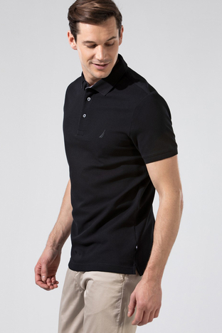 Nautica - Nautica Pamuklu Slim Fit Düğmeli Erkek Polo T Shirt K35052T 0TB SİYAH (1)