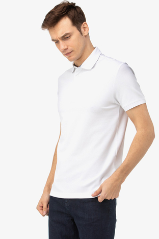 Nautica - Nautica Pamuklu Slim Fit Düğmeli Erkek Polo T Shirt K35052T 1BW BEYAZ (1)