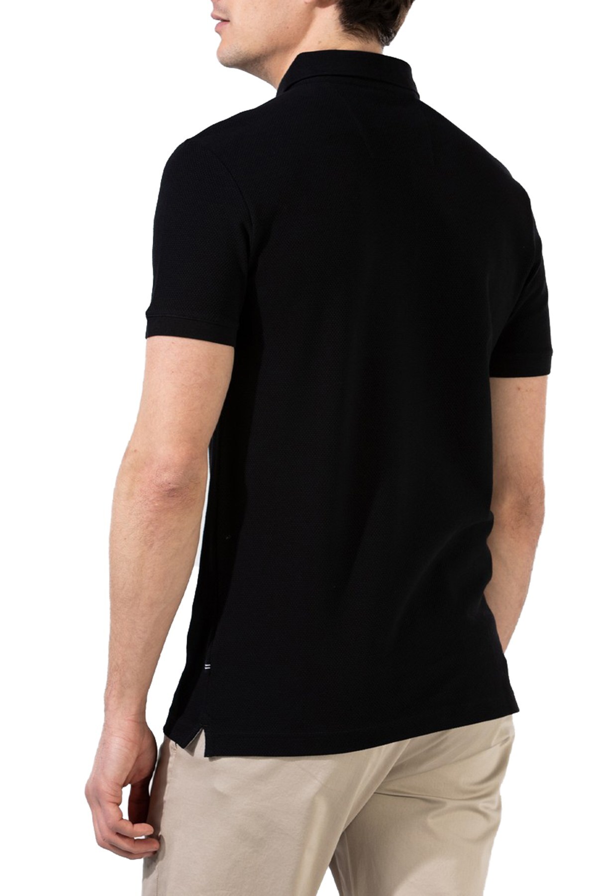Nautica Slim Fit Pamuklu Düğmeli T Shirt Erkek Polo K15652T 0TB SİYAH