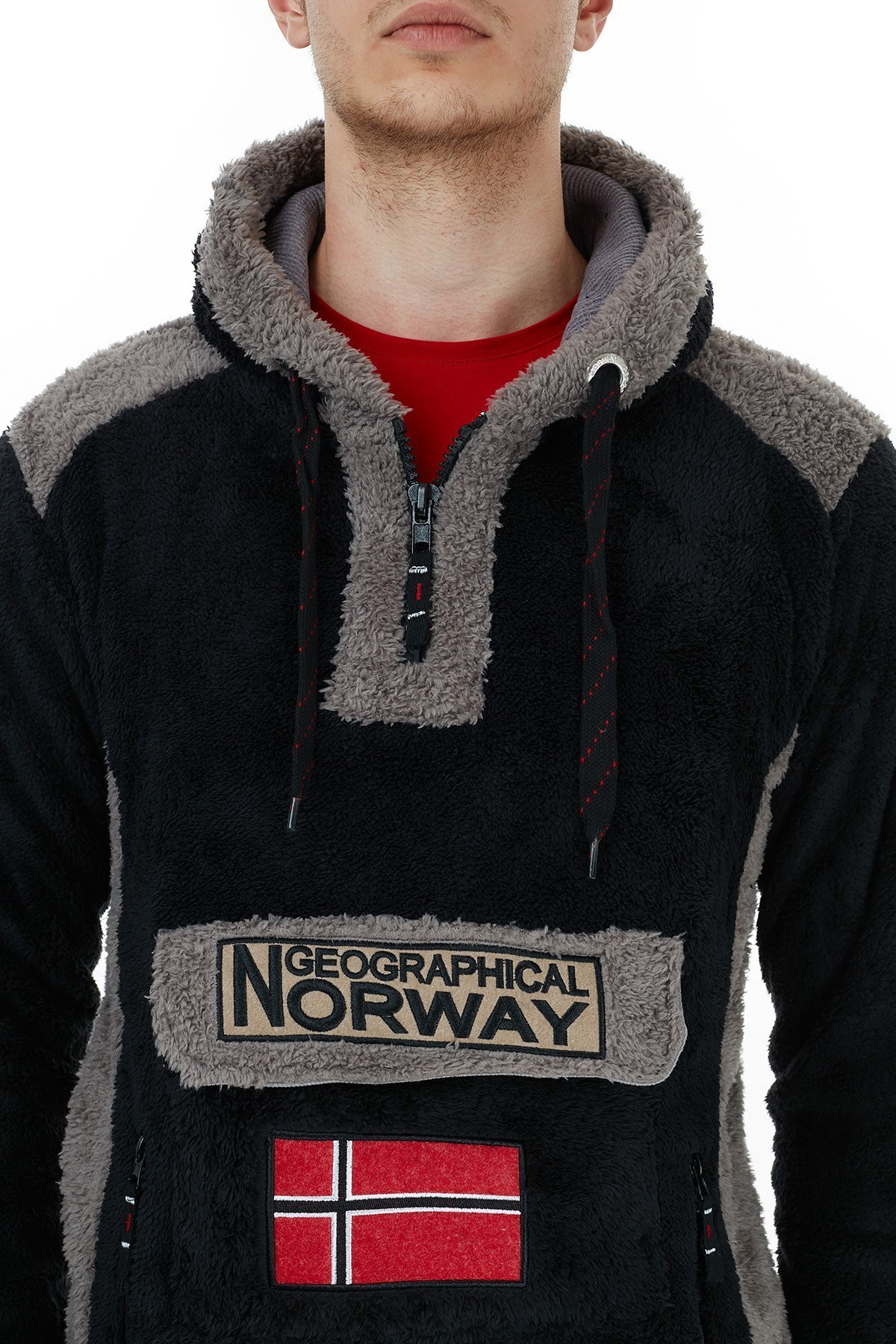 Norway Geographical Kapüşonlu Outdoor Polar Erkek Sweat GYMCLASS E SİYAH