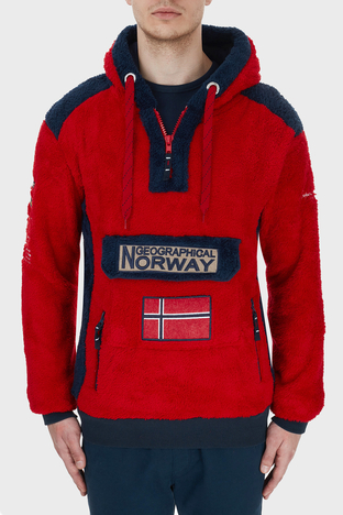 Norway Geographical - Norway Geographical Kapüşonlu Yarım Fermuarlı Outdoor Polar Erkek Sweat GYMCLASSSHERCO KIRMIZI (1)