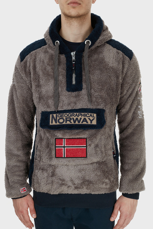 Norway Geographical - Norway Geographical Kapüşonlu Yarım Fermuarlı Outdoor Polar Erkek Sweat GYMCLASSSHERCO KOYU GRİ (1)