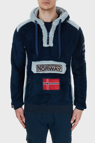 Norway Geographical - Norway Geographical Kapüşonlu Yarım Fermuarlı Outdoor Polar Erkek Sweat GYMCLASSSHERCO LACİVERT (1)