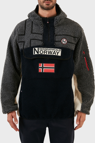 Norway Geographical - Norway Geographical Yumuşak Dokulu Soğuğa Dayanıklı Kapüşonlu Erkek Polar RIAKOLO LACİVERT