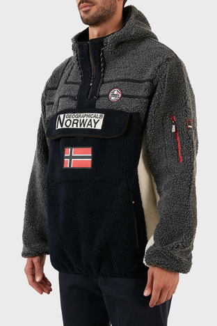 Norway Geographical - Norway Geographical Yumuşak Dokulu Soğuğa Dayanıklı Kapüşonlu Erkek Polar RIAKOLO LACİVERT (1)