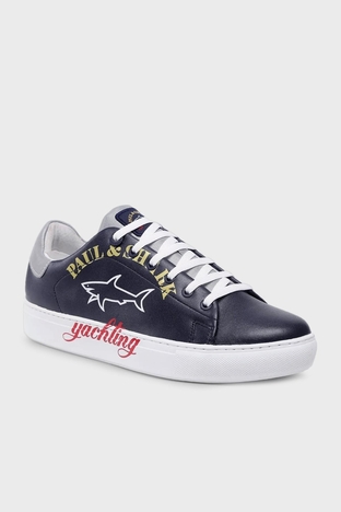 Paul & Shark - Paul & Shark Deri Sneaker Erkek Ayakkabı 22418004 050 LACİVERT (1)