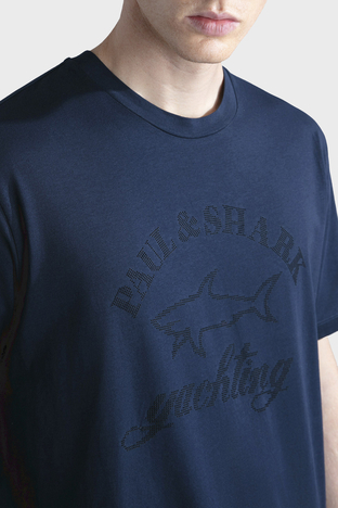 Paul & Shark - Paul & Shark Logolu Bisiklet Yaka Pamuklu Regular Fit Erkek T Shirt 13311614 013 LACİVERT (1)