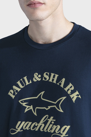 Paul & Shark - Paul & Shark Logolu Bisiklet Yaka Pamuklu Regular Fit İnce Erkek Sweat 11311612 130 LACİVERT (1)