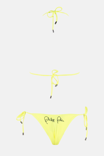 Philipp Plein İpli Bağlamalı Taşlı Logo Süslemeli Bayan Bikini CDPPT1030 FISTIK YEŞİL