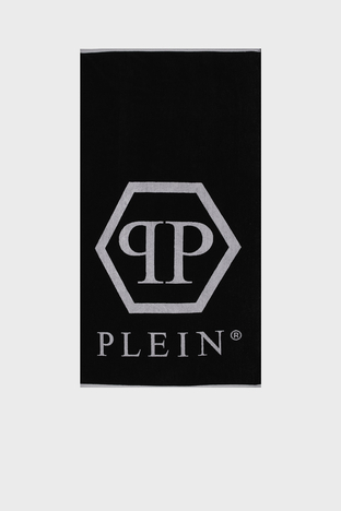 Philipp Plein - Philipp Plein Logolu % 100 Yumuşak Pamuklu Unisex Plaj Havlusu TMPP0199 SİYAH