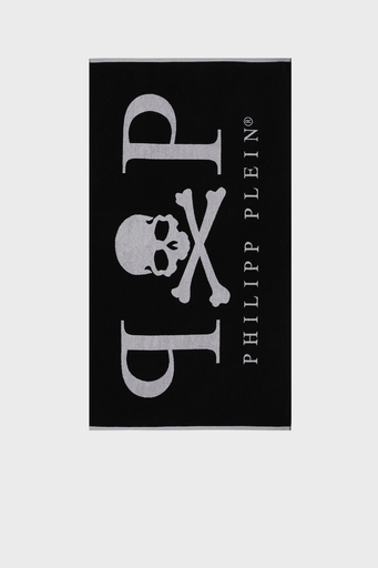 Philipp Plein Logolu % 100 Yumuşak Pamuklu Unisex Plaj Havlusu TMPP0299 SİYAH