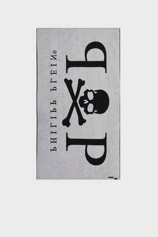 Philipp Plein - Philipp Plein Logolu % 100 Yumuşak Pamuklu Unisex Plaj Havlusu TMPP0299 SİYAH (1)