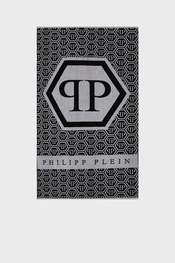 Philipp Plein Logolu % 100 Yumuşak Pamuklu Unisex Plaj Havlusu TMPP0399 SİYAH