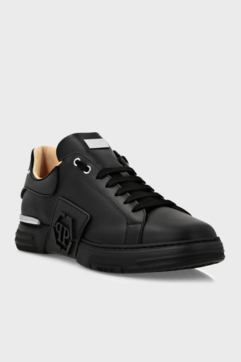 Philipp Plein Logolu Hakiki Deri Sneaker Erkek Ayakkabı FABS USC0263 PLE010N 02 SİYAH