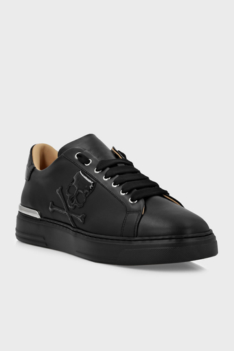 Philipp Plein Logolu Hakiki Deri Sneaker Erkek Ayakkabı FACS USC0501 PLE075N 0202 SİYAH