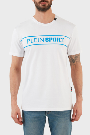 Plein Sport - Plein Sport Logolu Bisiklet Yaka Pamuklu Erkek T Shirt TIPS101IT01 BEYAZ