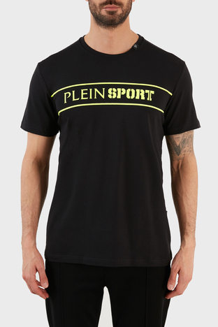 Plein Sport - Plein Sport Logolu Bisiklet Yaka Pamuklu Erkek T Shirt TIPS101IT99 SİYAH