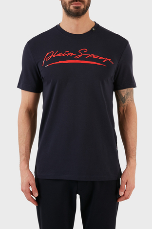 Plein Sport - Plein Sport Logolu Bisiklet Yaka Pamuklu Erkek T Shirt TIPS108TN85 LACİVERT