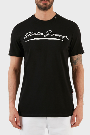 Plein Sport - Plein Sport Logolu Bisiklet Yaka Pamuklu Erkek T Shirt TIPS108TN99 SİYAH