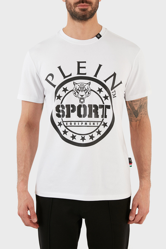 Plein Sport Logolu Bisiklet Yaka Pamuklu Erkek T Shirt TIPS128IT01 BEYAZ
