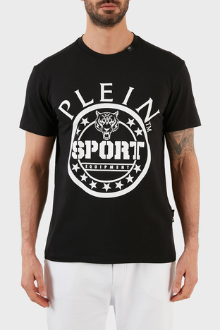 Plein Sport - Plein Sport Logolu Bisiklet Yaka Pamuklu Erkek T Shirt TIPS128IT99 SİYAH