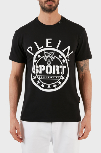 Plein Sport Logolu Bisiklet Yaka Pamuklu Erkek T Shirt TIPS128IT99 SİYAH