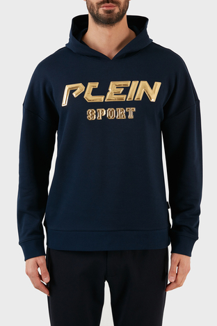 Plein Sport - Plein Sport Logolu Regular Fit Kapüşonlu Pamuklu Erkek Sweat FIPS21585 LACİVERT